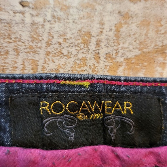 ROCA WEAR SIMONE STRAIGHT LEG JEANS Juniors SZ 13 EMBELLISHED POCKETS - Picture 4 of 10